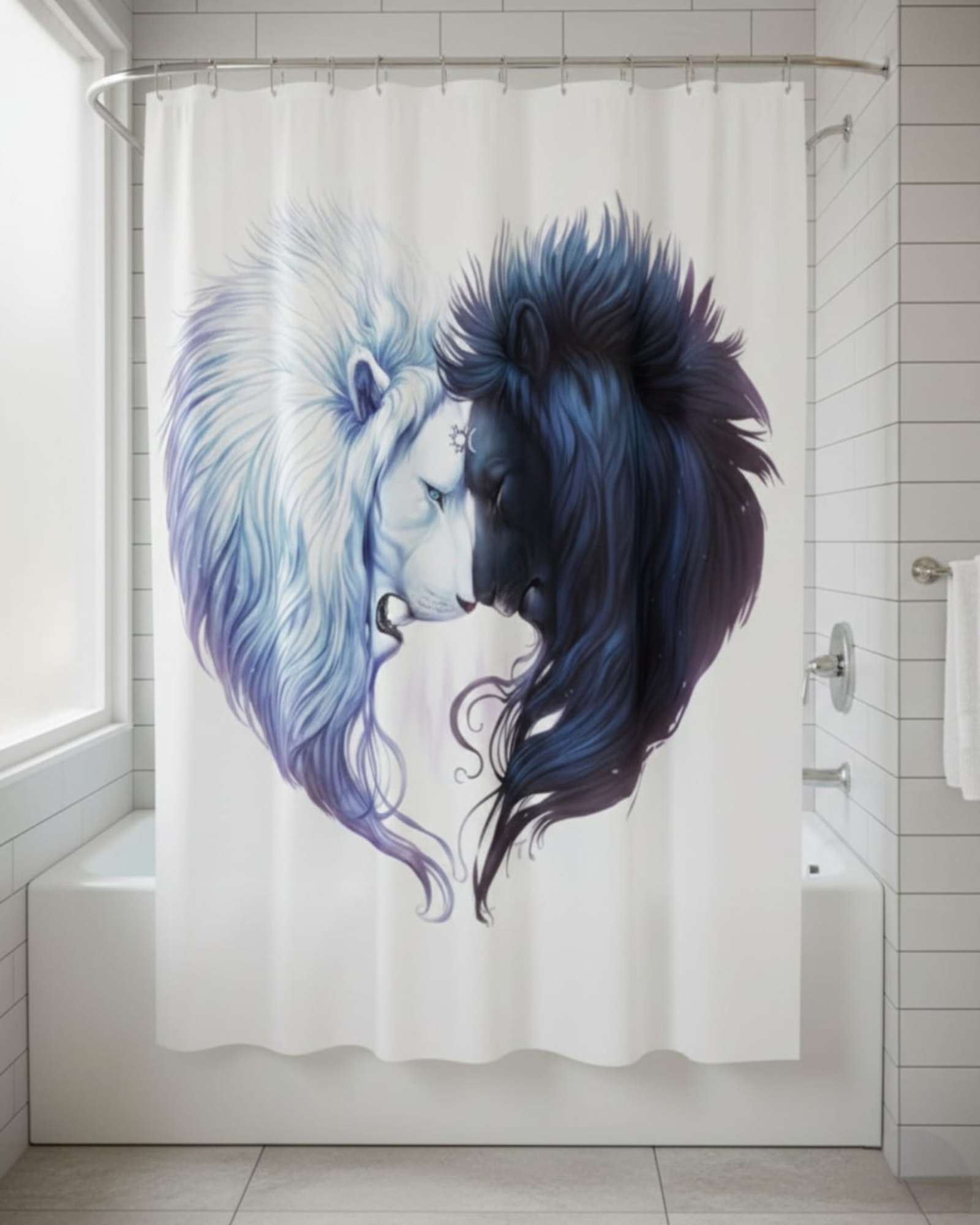 CORTINA DE BAÑO TELA GE NERO + FORRO IMPERMEABLE - 3