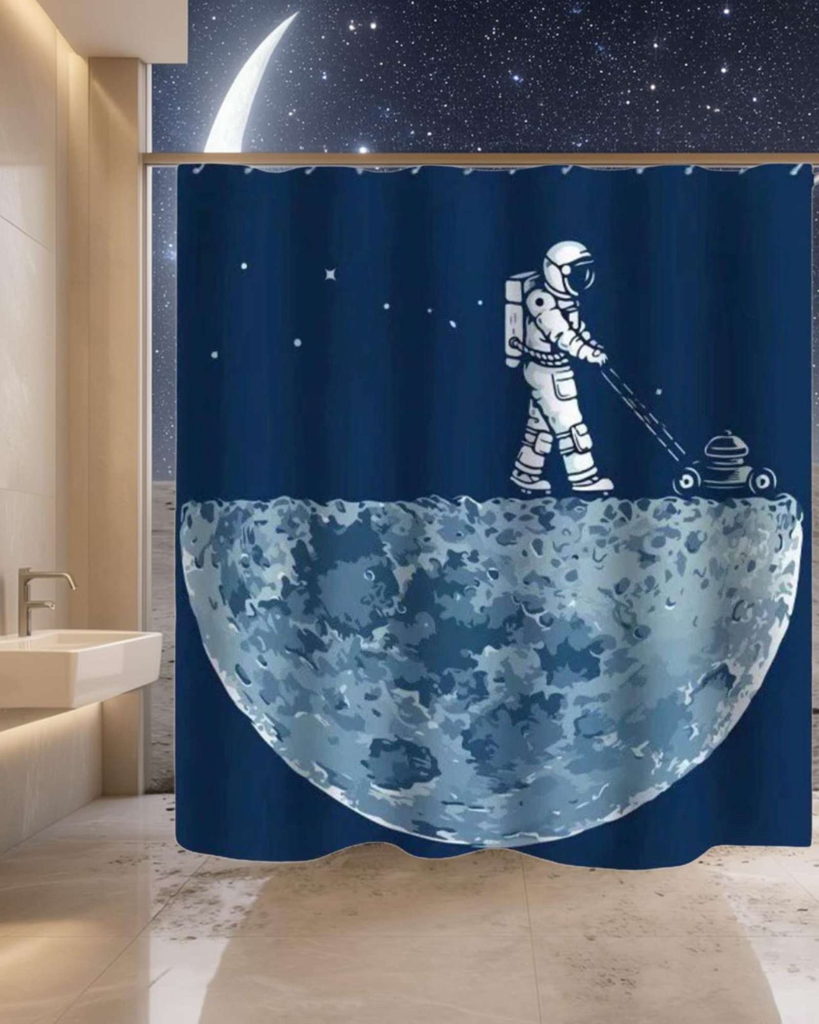 CORTINA DE BAÑO TELA GE NERO + FORRO IMPERMEABLE - 4