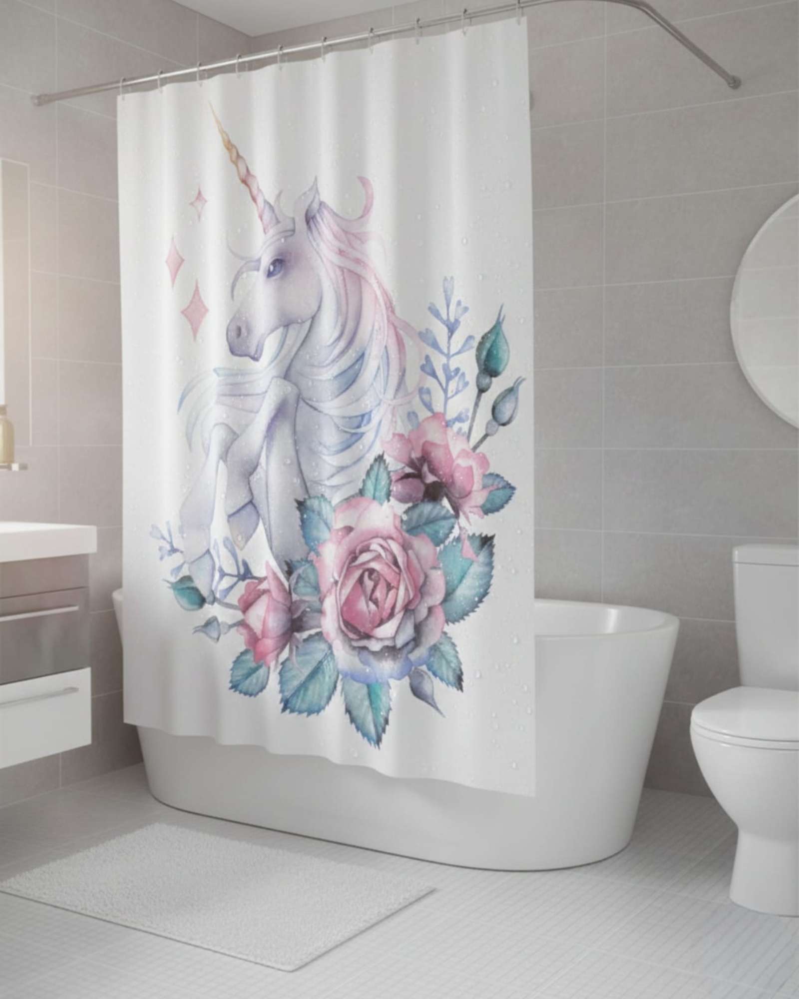 CORTINA DE BAÑO TELA GE NERO + FORRO IMPERMEABLE - 3