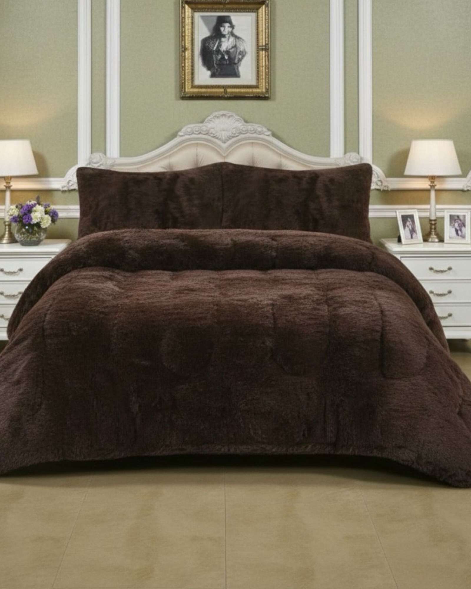 PLUMON CUBRECAMA 2 PLAZAS SHERPA PELUDO INVIERNO DISEÑO SUAVE - 3