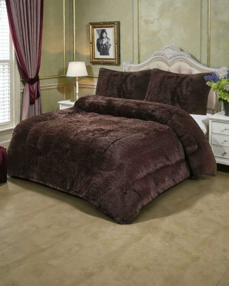 PLUMON CUBRECAMA 2 PLAZAS SHERPA PELUDO INVIERNO DISEÑO SUAVE - 4