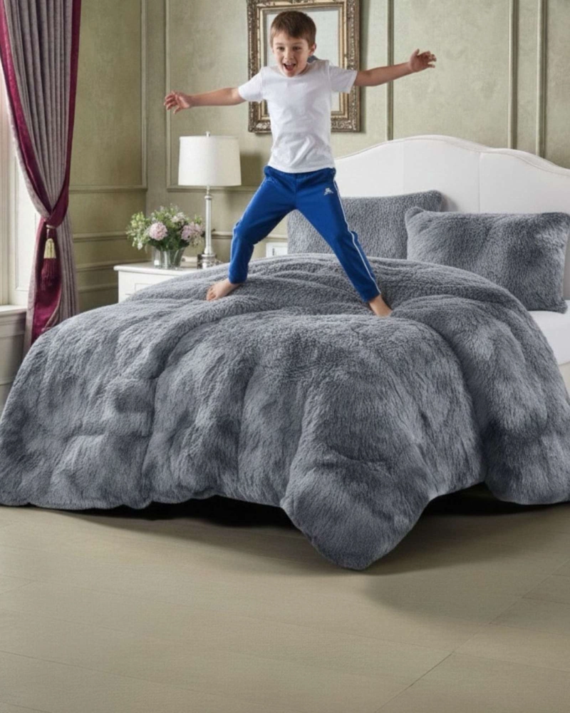 PLUMON CUBRECAMA 2 PLAZAS SHERPA PELUDO INVIERNO DISEÑO SUAVE - 5