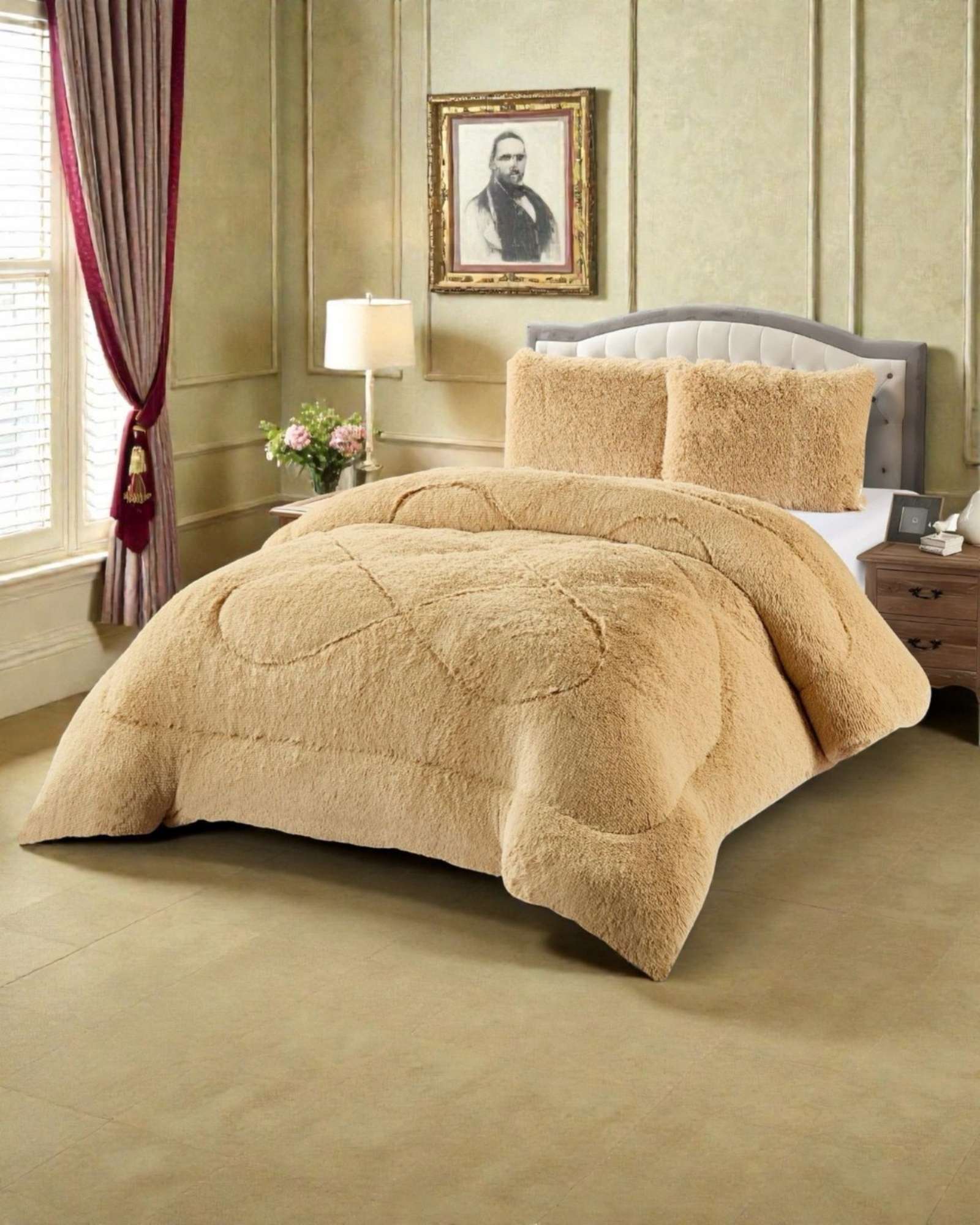 PLUMON CUBRECAMA PLAZA Y MEDIA SHERPA PELUDO INVIERNO DISEÑO SUAVE - 4