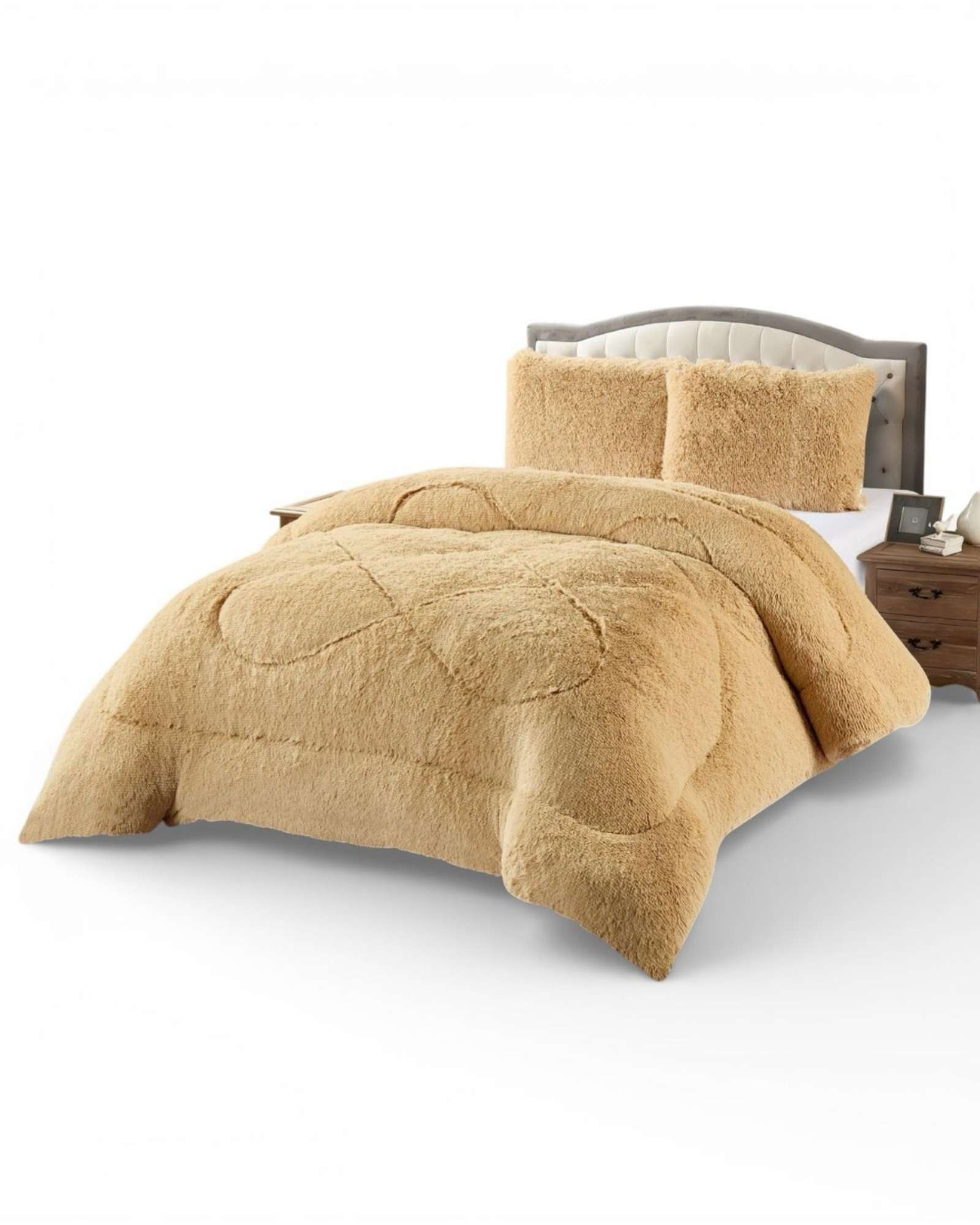 PLUMON CUBRECAMA PLAZA Y MEDIA SHERPA PELUDO INVIERNO DISEÑO SUAVE - 6