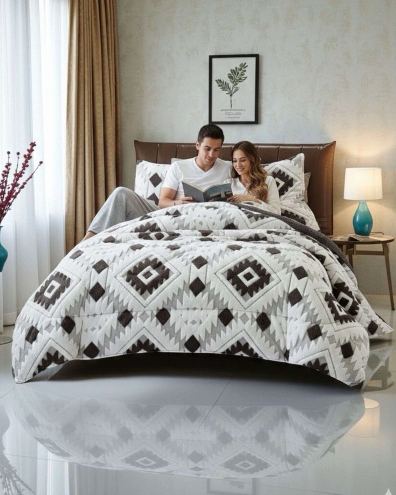 CUBRECAMA KING CHIPORRO DISEÑO JACQUARD TE RMICO SUAVE - 2