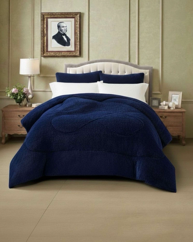 PLUMON CUBRECAMA 2 PLAZAS SHERPA PELUDO INVIERNO DISEÑO SUAVE - 3