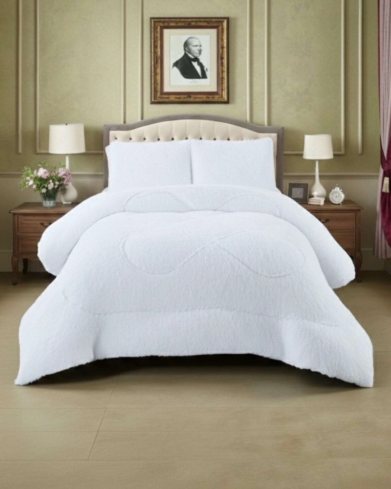 PLUMON CUBRECAMA 2 PLAZAS SHERPA PELUDO INVIERNO DISEÑO SUAVE - 3
