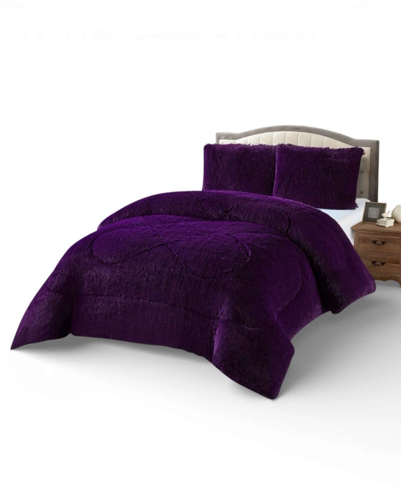 PLUMON CUBRECAMA PLAZA Y MEDIA SHERPA PELUDO INVIERNO DISEÑO SUAVE - 6