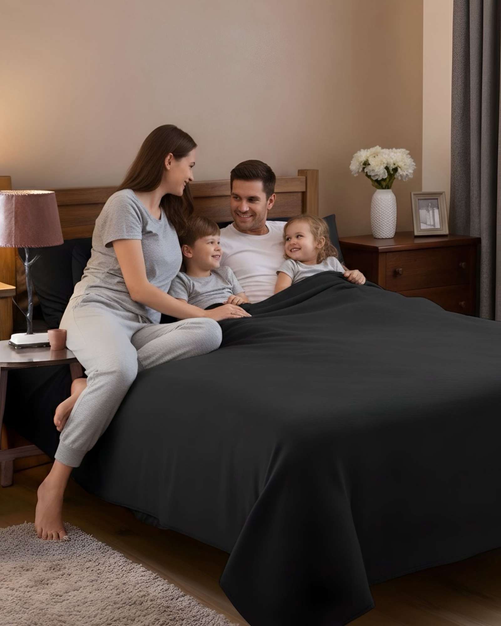 SABANA DE POLAR ULTRA SUAVE MAXIMA CALIDEZ Y CONFORT NEGRA 1,5 PLAZAS C4 - 5