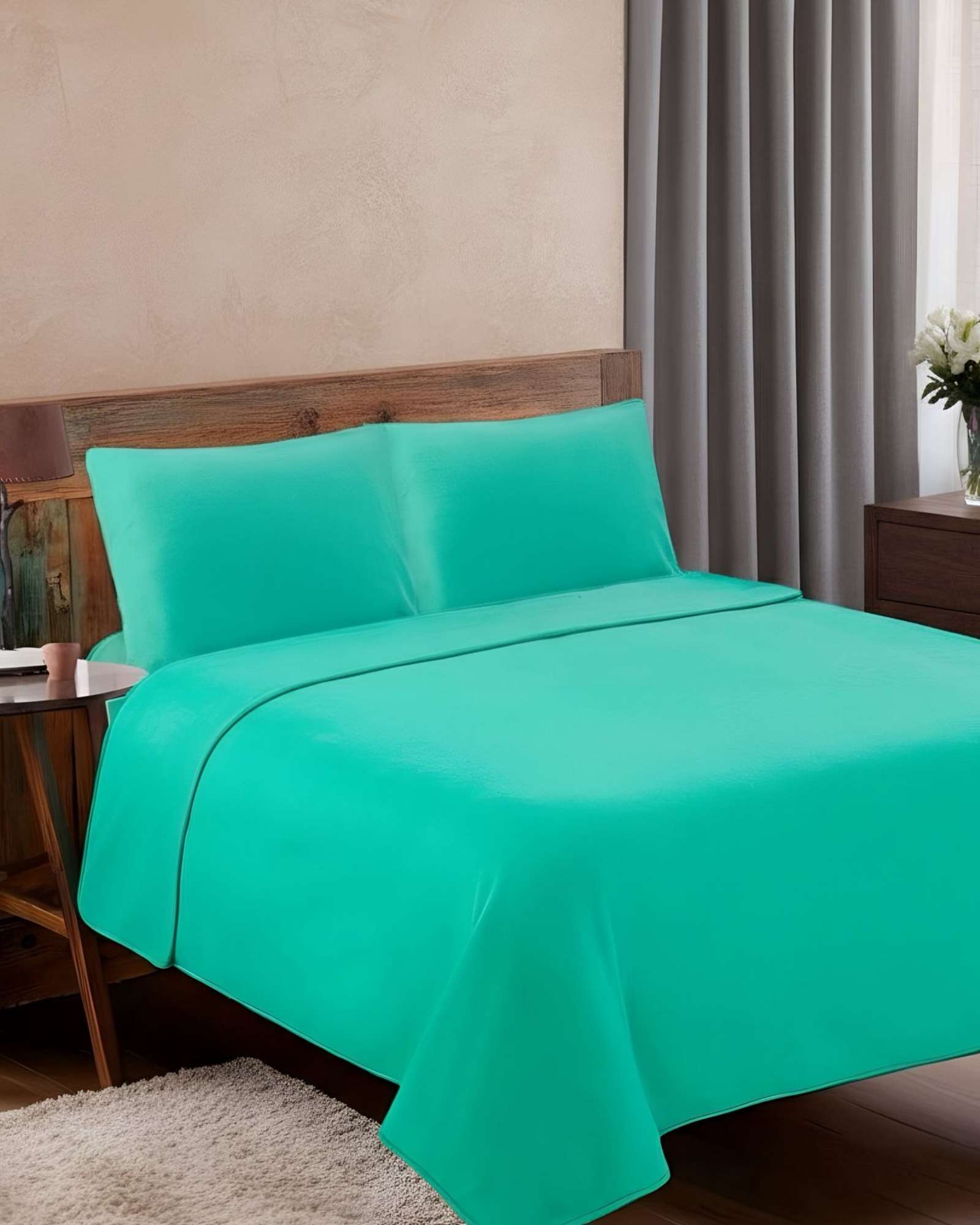 SABANA DE POLAR ULTRA SUAVE MAXIMA CALIDEZ Y CONFORT VERDE CLARO 1,5 PLAZAS C3 - 1