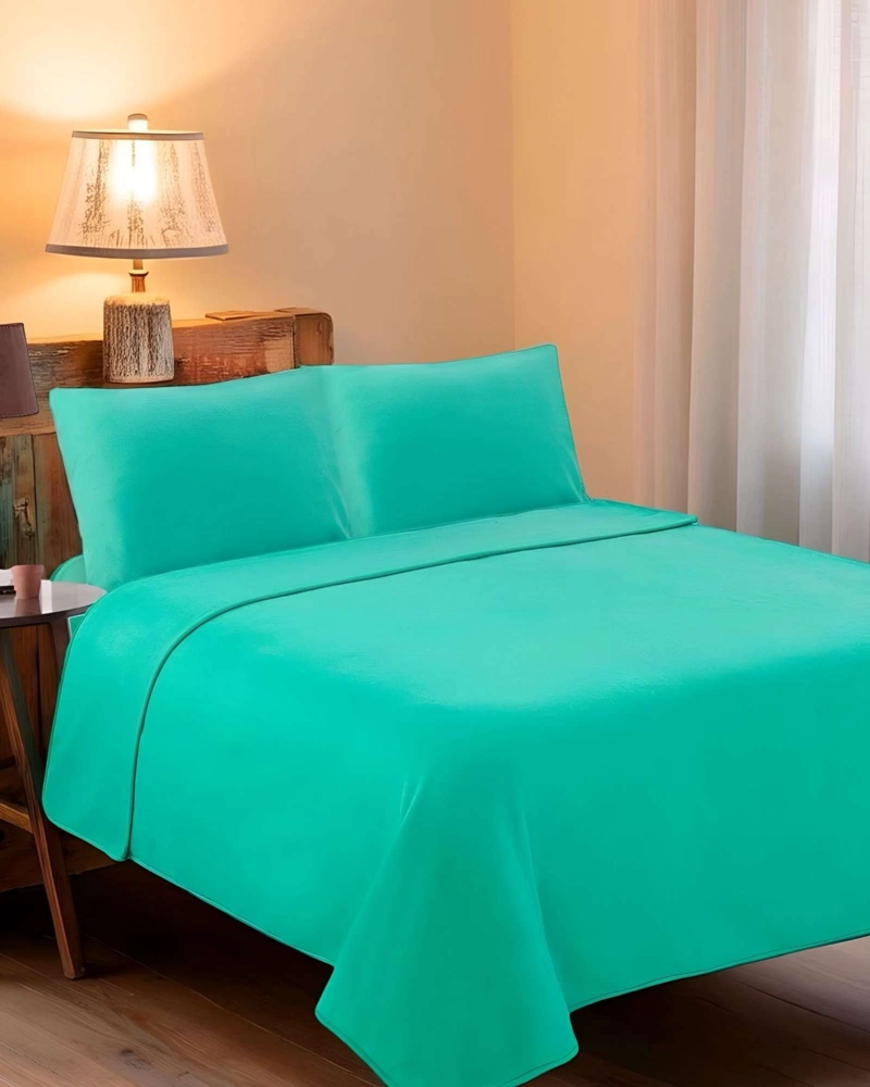 SABANA DE POLAR ULTRA SUAVE MAXIMA CALIDEZ Y CONFORT VERDE CLARO 1,5 PLAZAS C3 - 2
