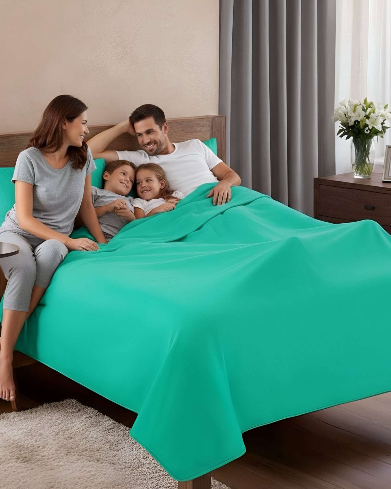 SABANA DE POLAR ULTRA SUAVE MAXIMA CALIDEZ Y CONFORT VERDE CLARO 1,5 PLAZAS C3 - 6