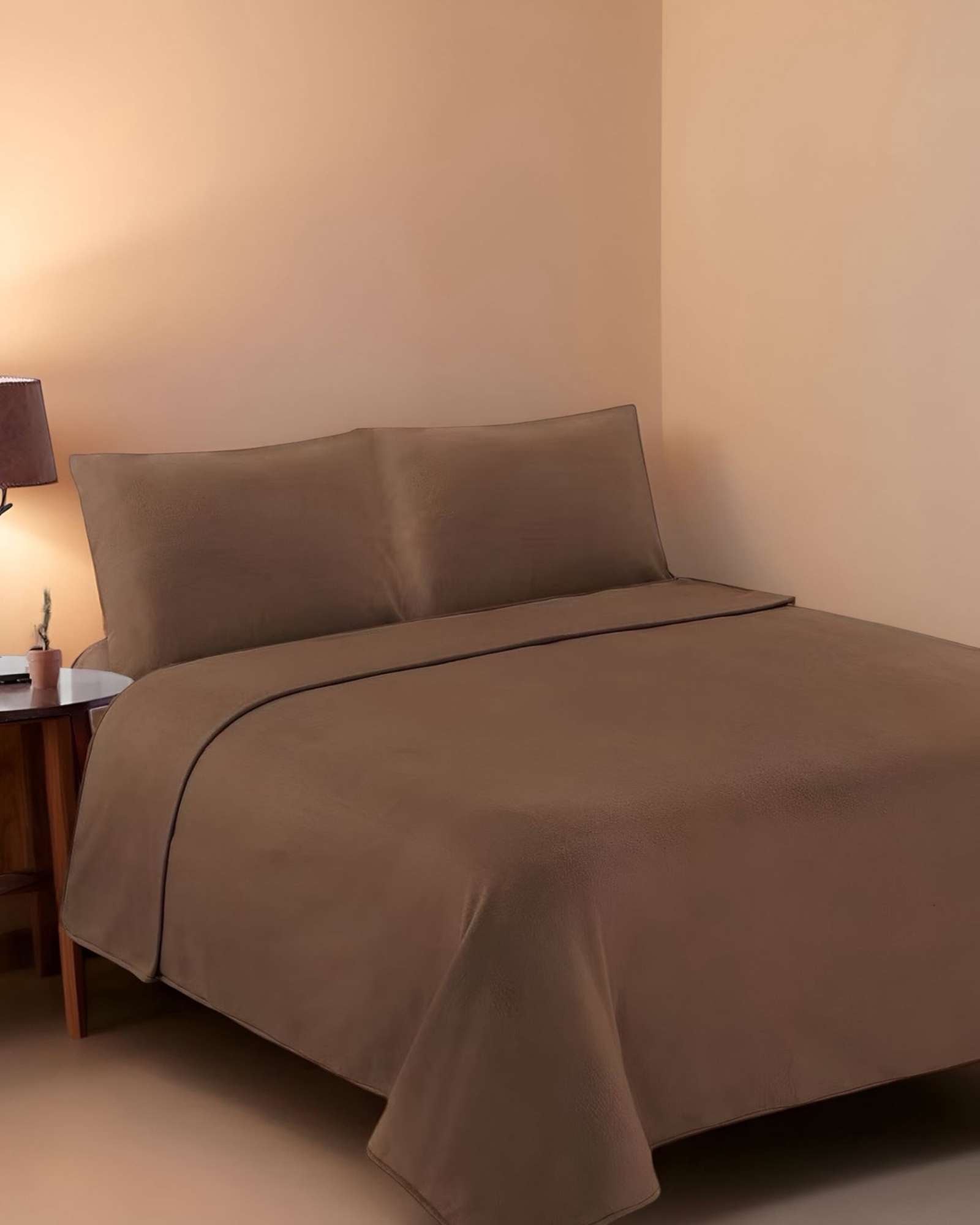 SABANA DE POLAR ULTRA SUAVE MAXIMA CALIDEZ Y CONFORT MARRON 1,5 PLAZAS C6 - 1