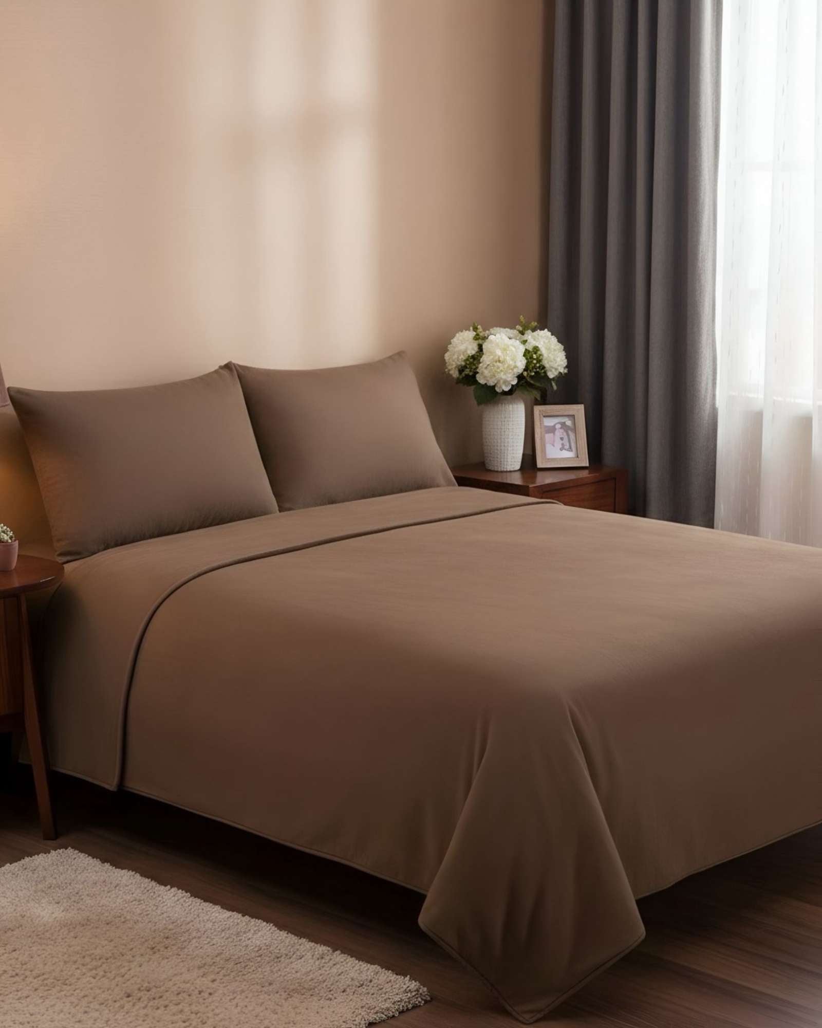 SABANA DE POLAR ULTRA SUAVE MAXIMA CALIDEZ Y CONFORT MARRON 1,5 PLAZAS C6 - 3