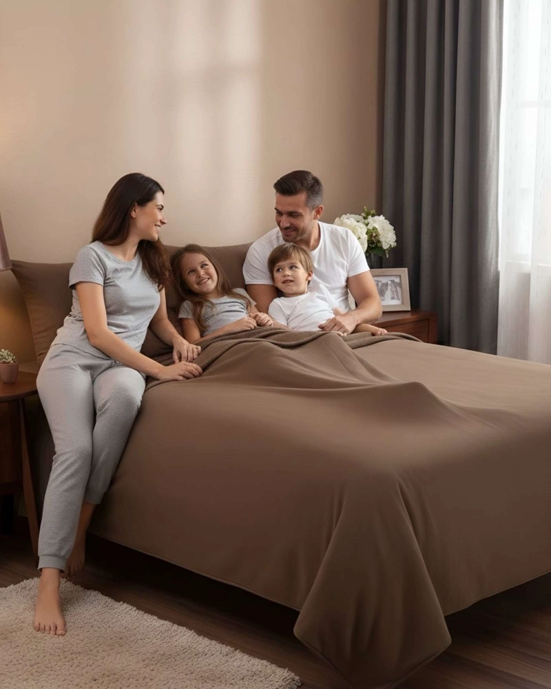 SABANA DE POLAR ULTRA SUAVE MAXIMA CALIDEZ Y CONFORT MARRON 1,5 PLAZAS C6 - 5