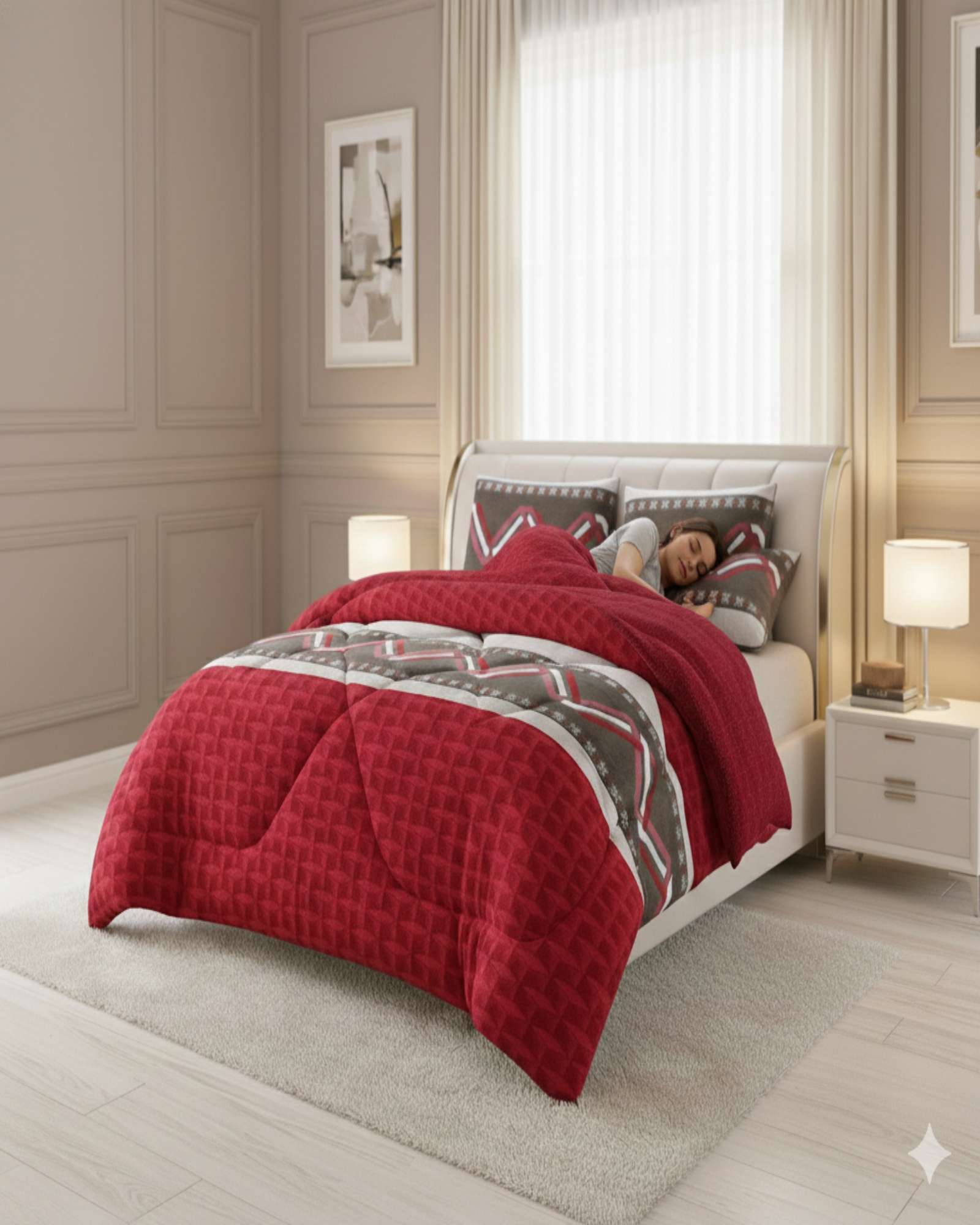 CUBRECAMA PLUMON CHIPORRO PLAZA Y MEDIA EXTRA SUAVE TE RMICO PREMIUM - 4