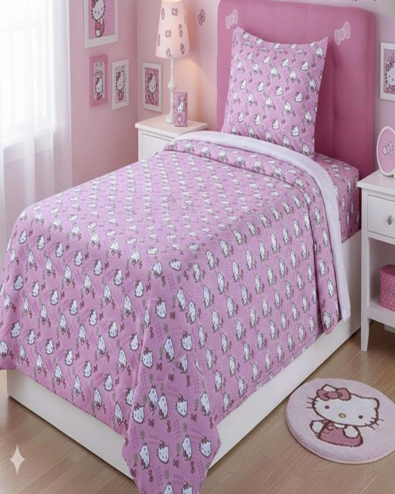 JUEGO DE SABANA PLAZA Y MEDIA HELLO KITTY - 6