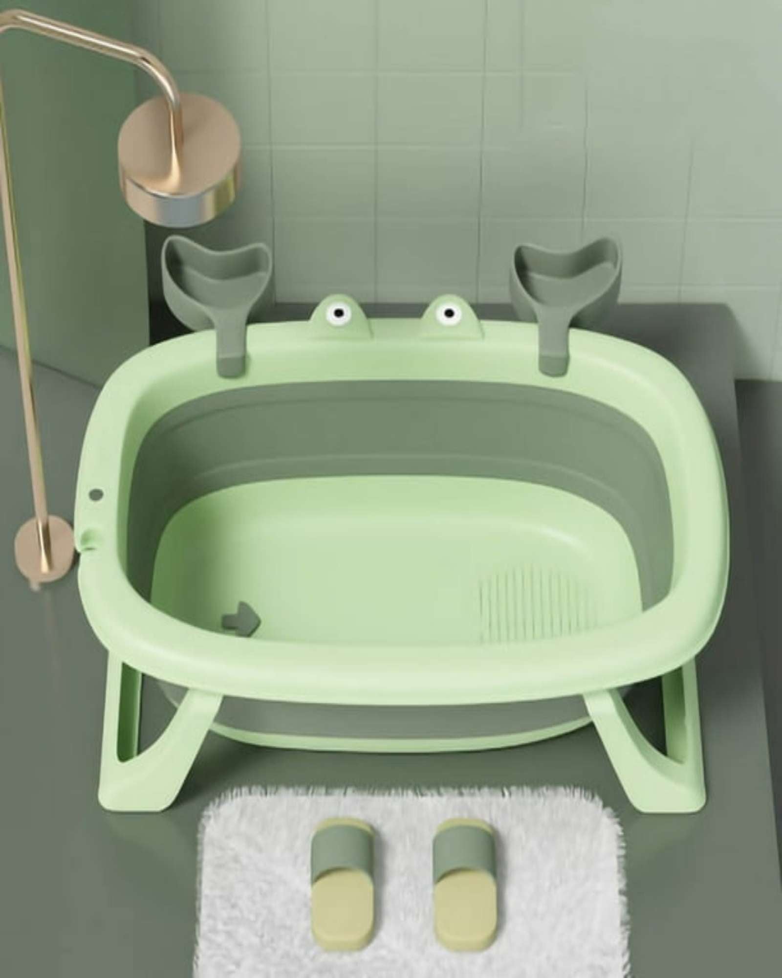 BAÑERA BEBE TINA PLEGABLE CANGREJO VERDE - 2