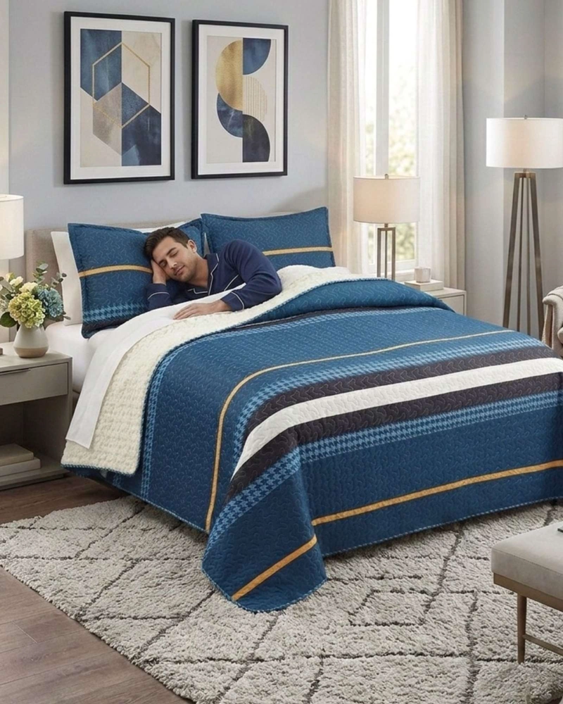 CUBRECAMA QUILT KING CON CHIPORRO DISEÑO ELEGANTE 250X270CM - 1