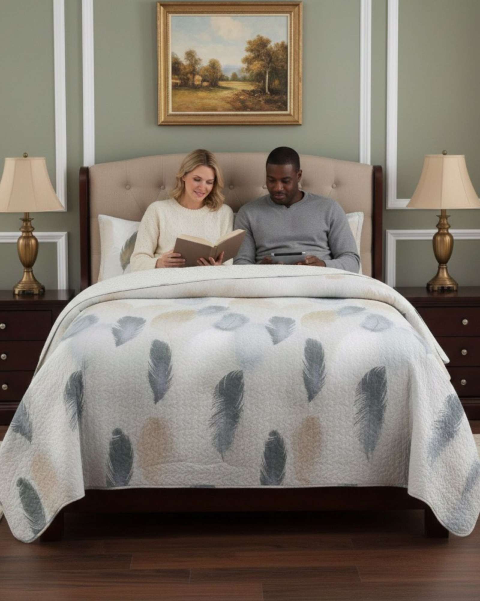 CUBRECAMA QUILT KING CON CHIPORRO DISEÑO ELEGANTE 250X270CM - 1