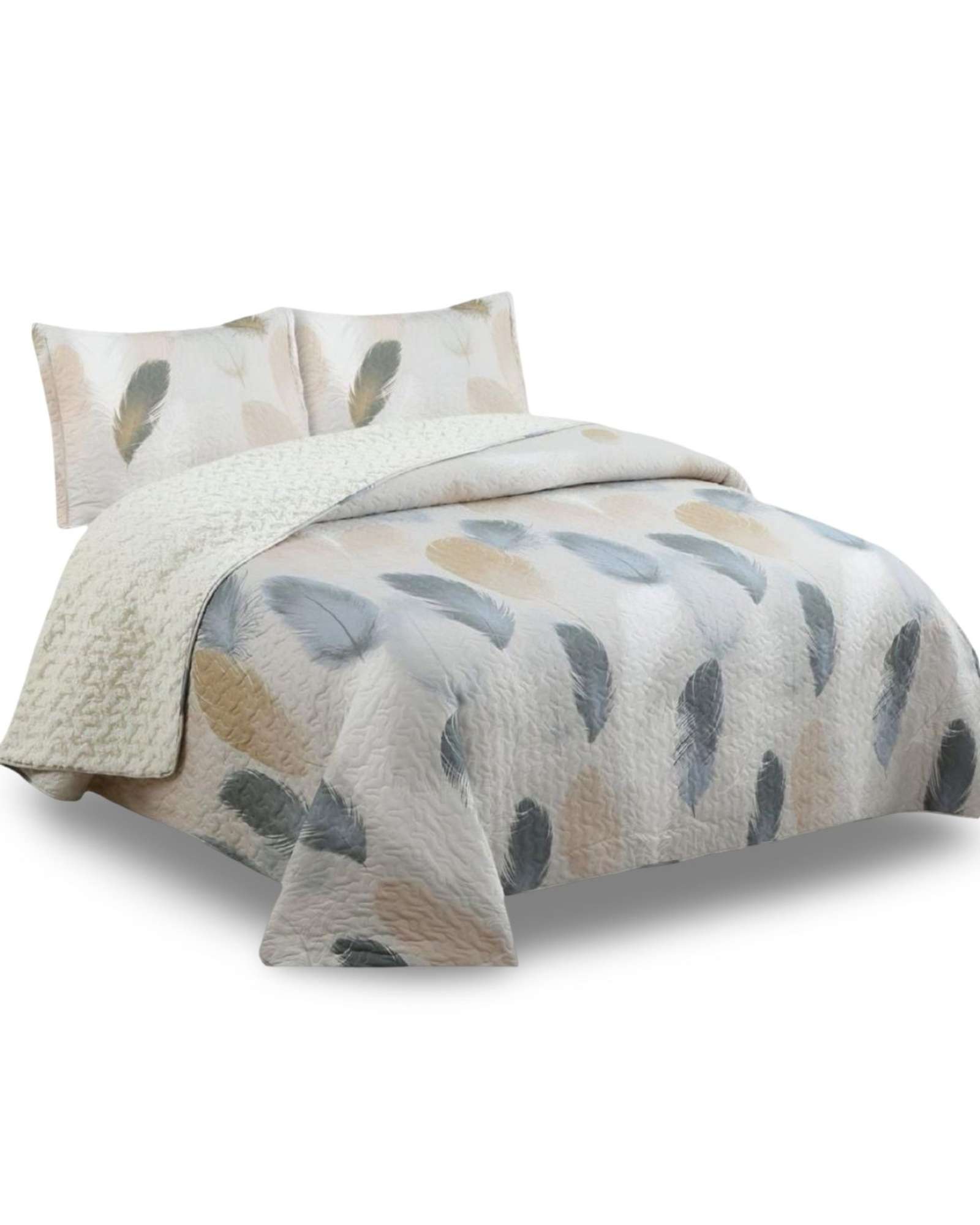 CUBRECAMA QUILT KING CON CHIPORRO DISEÑO ELEGANTE 250X270CM - 5