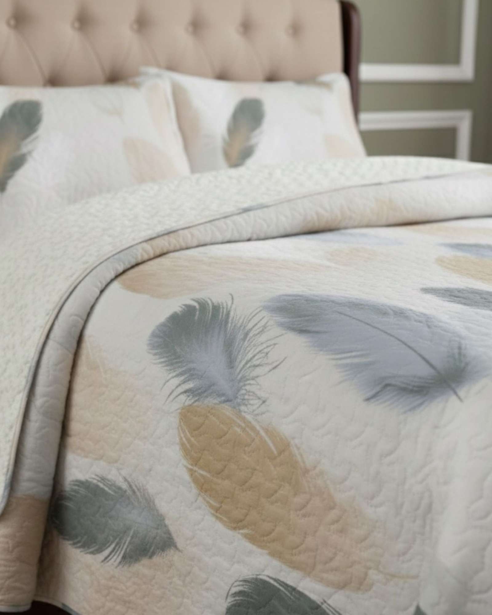CUBRECAMA QUILT KING CON CHIPORRO DISEÑO ELEGANTE 250X270CM - 6