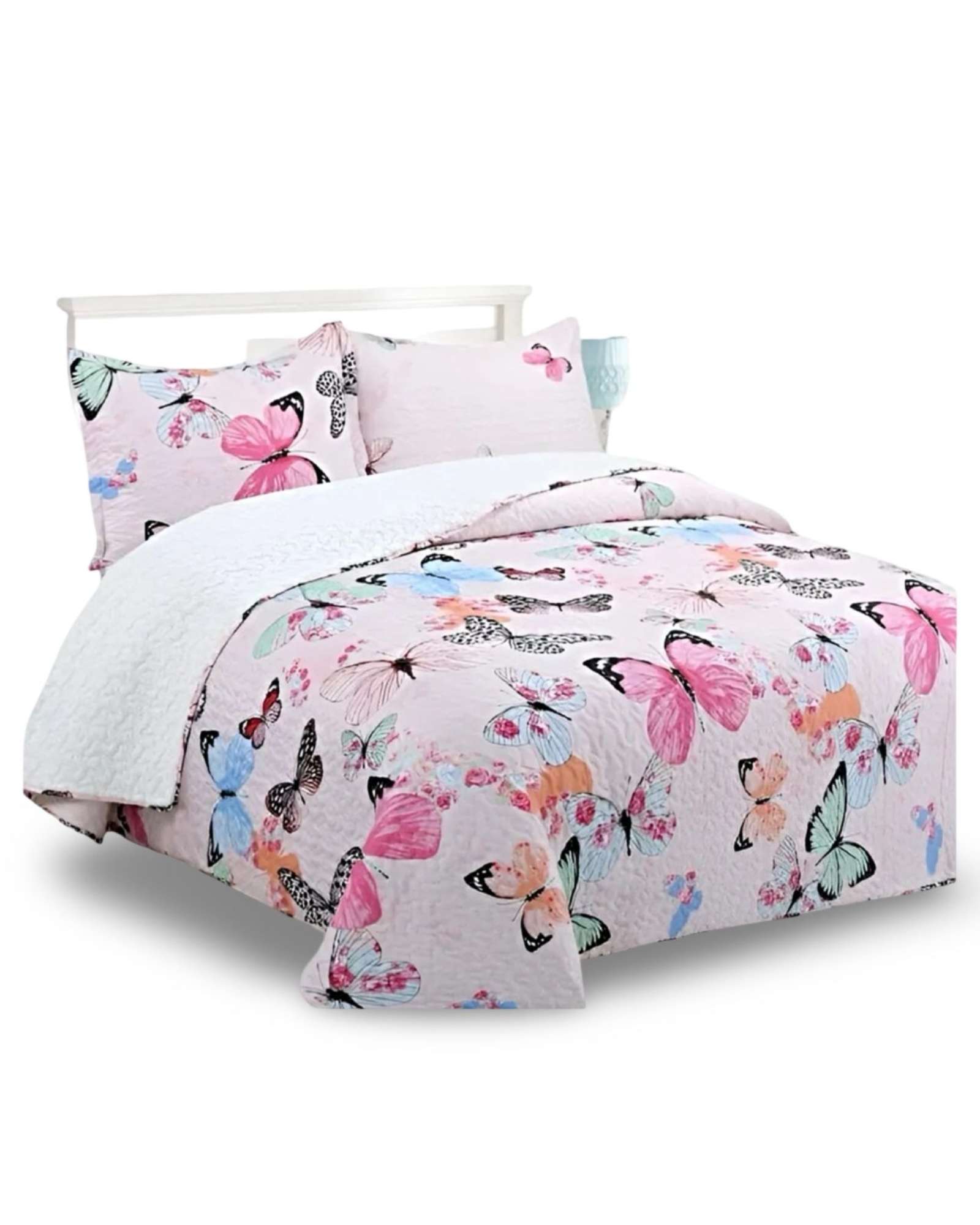 CUBRECAMA QUILT CON SHERPA 2 PLAZAS DISEÑO ELEGANTE 230X250CM - 5