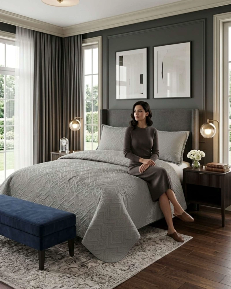 QUILT DE VERANO TRANSPIRABLE, LIGERO Y ELEGANTE KING - 1