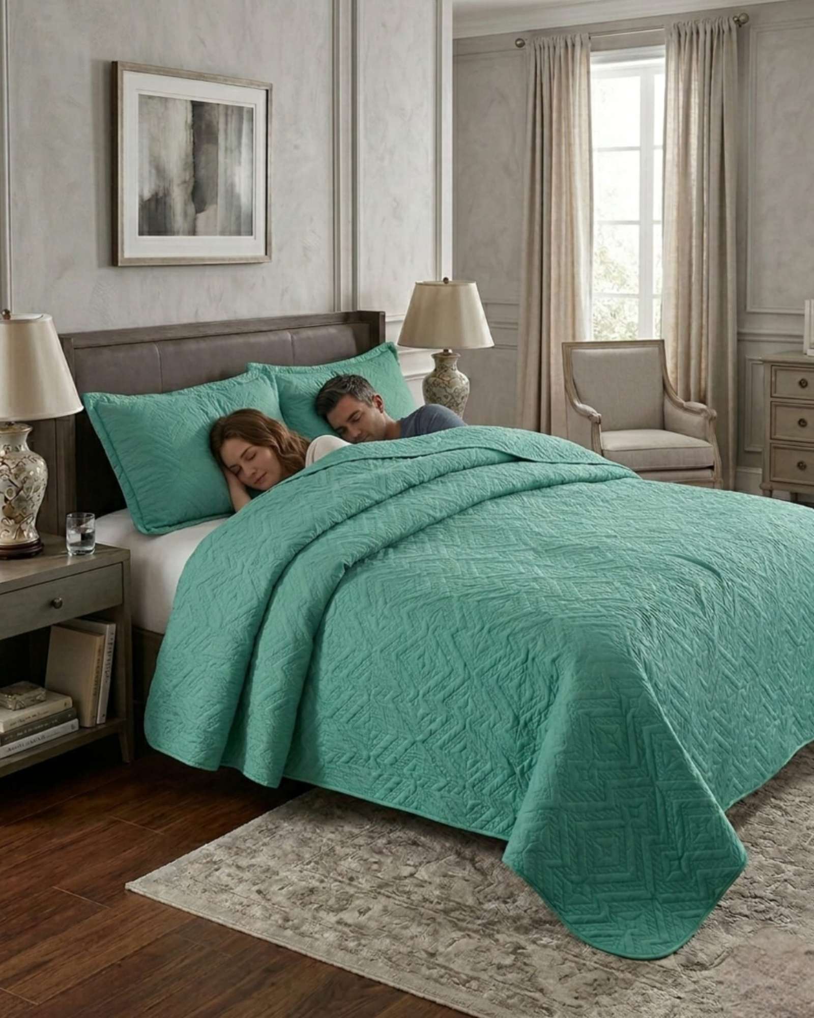QUILT DE VERANO TRANSPIRABLE, LIGERO Y ELEGANTE KING - 4