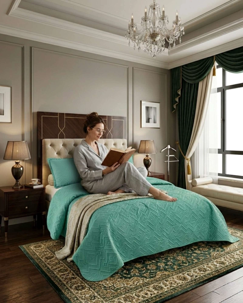 QUILT DE VERANO TRANSPIRABLE, LIGERO Y ELEGANTE KING - 5