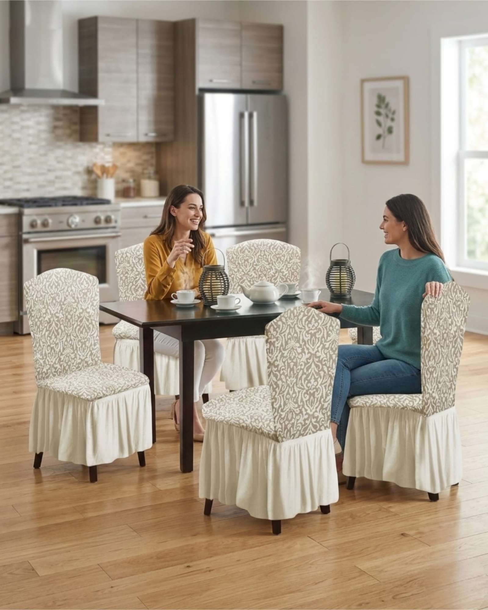 JUEGO DE 6 FUNDAS DE SILLA TEJIDO 3D - 3