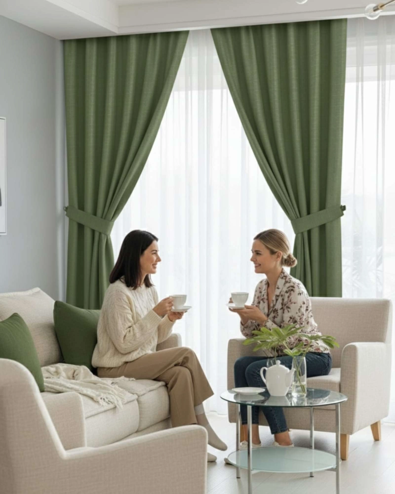 JUEGO DE CORTINAS BLACKOUT PREMIUM ENGOMADAS - 1