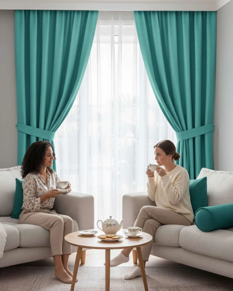 JUEGO DE CORTINAS BLACKOUT PREMIUM ENGOMADAS - 1