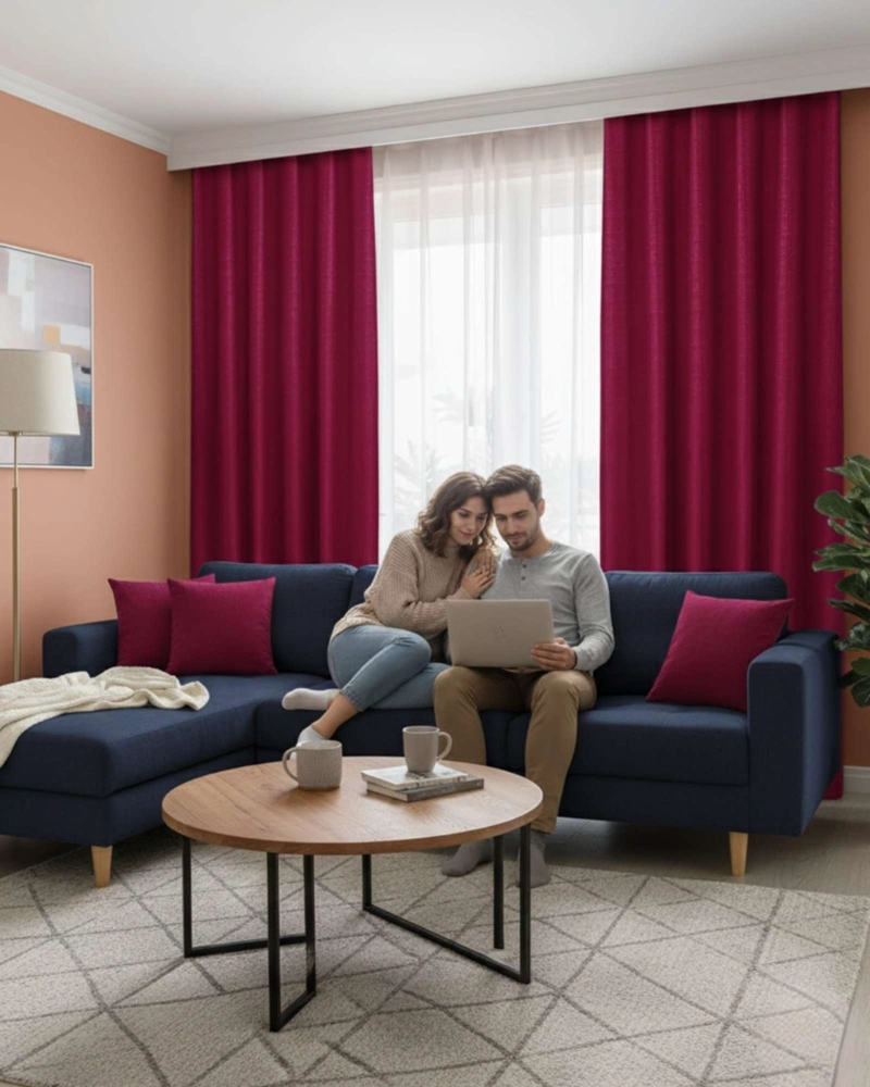 JUEGO DE CORTINAS BLACKOUT PREMIUM ENGOMADAS - 1