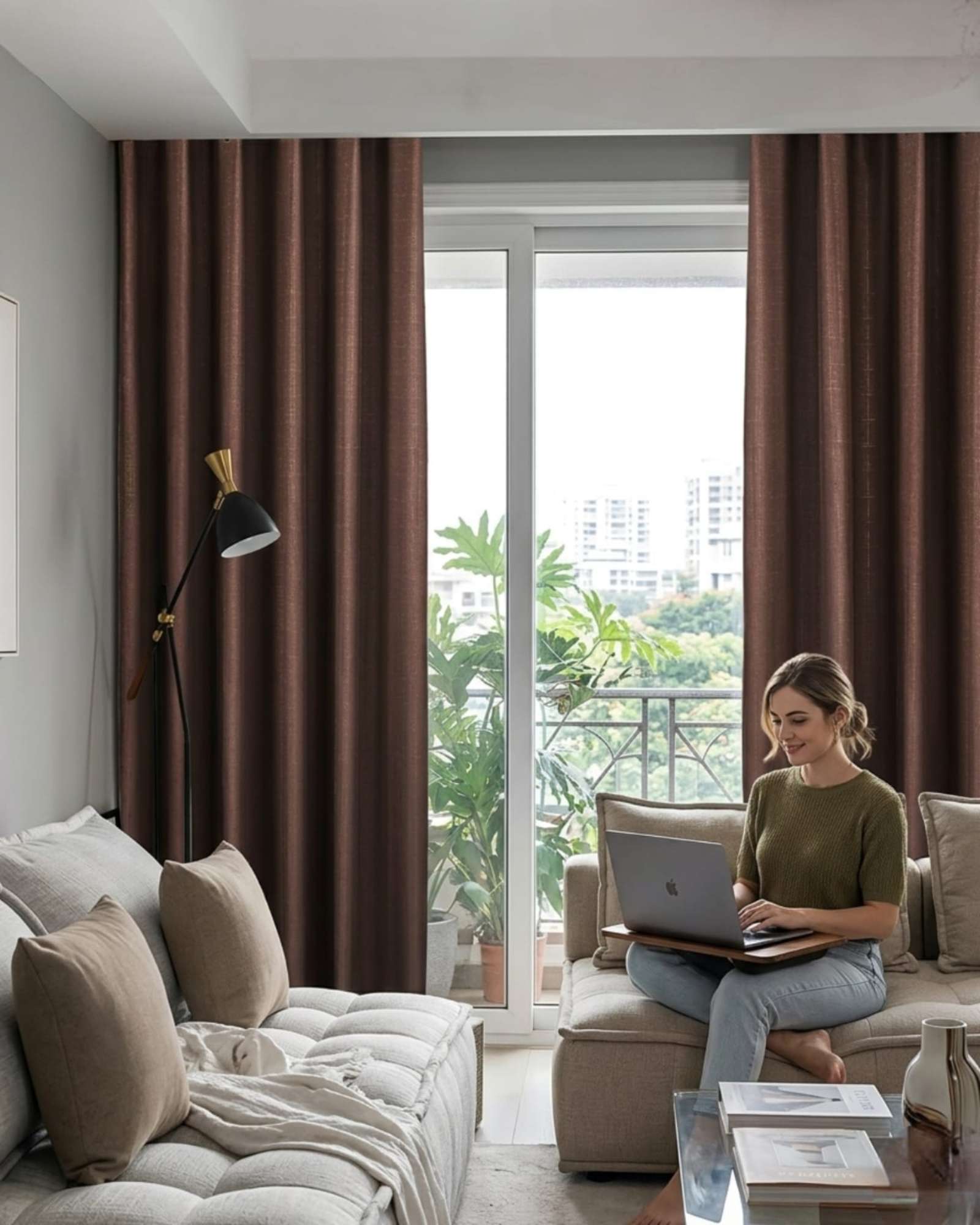 JUEGO DE CORTINAS BLACKOUT PREMIUM ENGOMADAS - 1
