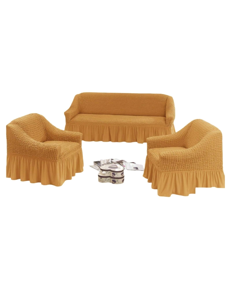 JUEGO DE FUNDAS CUBRE SILLON TURCO 3+1+1 CON TEXTURA DE BURBUJA - 6