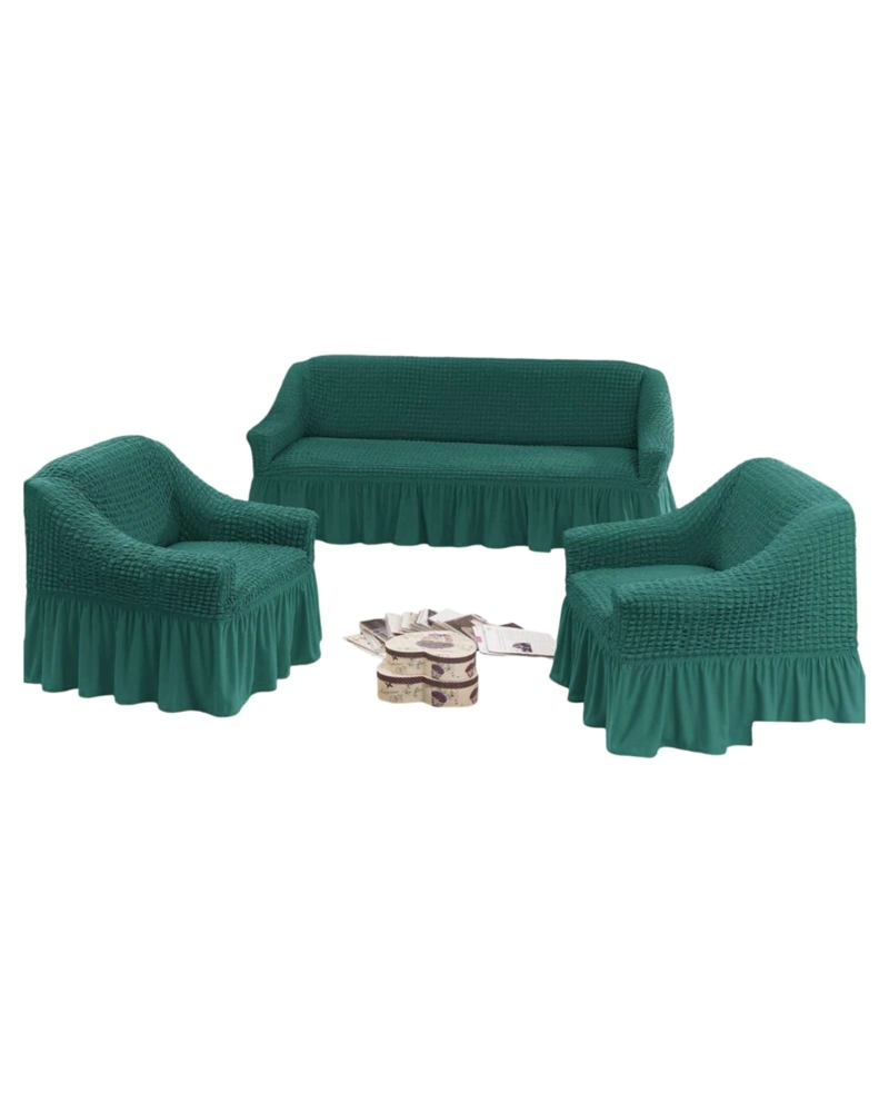 JUEGO DE FUNDAS CUBRE SILLON TURCO 3+1+1 CON TEXTURA DE BURBUJA - 6