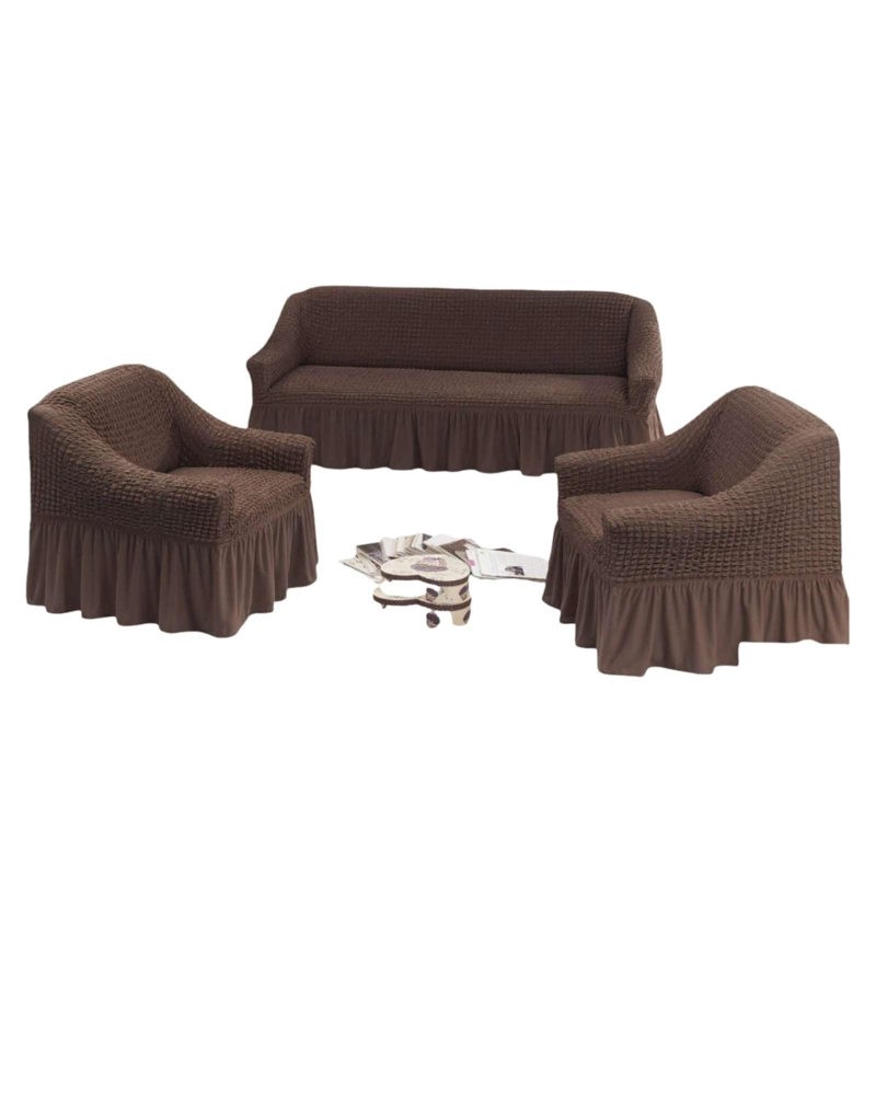 JUEGO DE FUNDAS CUBRE SILLON TURCO 3+1+1 CON TEXTURA DE BURBUJA - 6