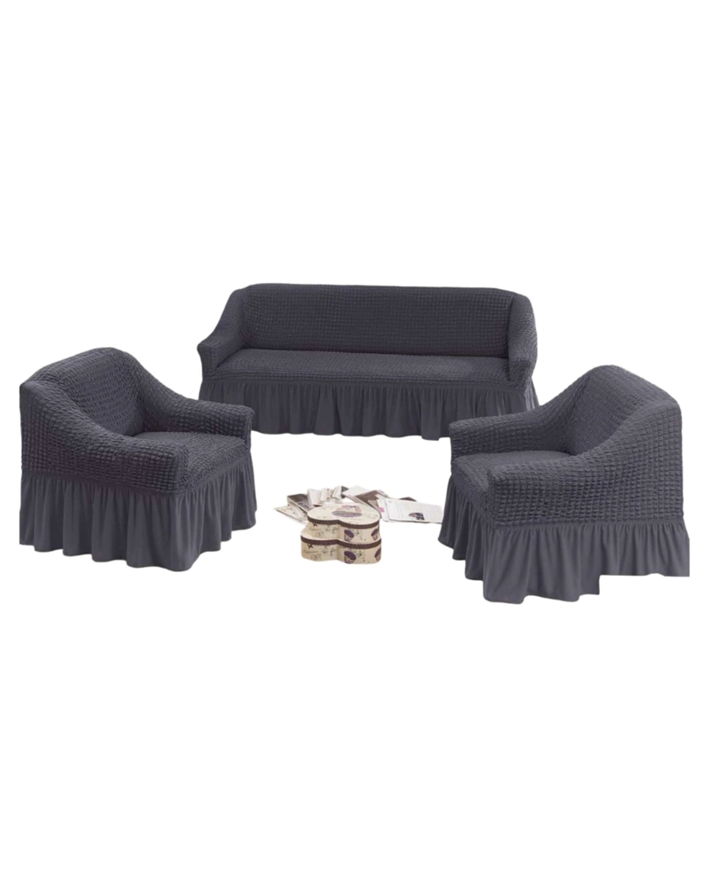 JUEGO DE FUNDAS CUBRE SILLON TURCO 3+1+1 CON TEXTURA DE BURBUJA - 6