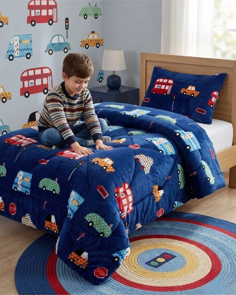 COBERTOR DE INVIERNO PLUSH CHIPORRO ULTRA SUAVE PLAZA Y MEDIA - 2