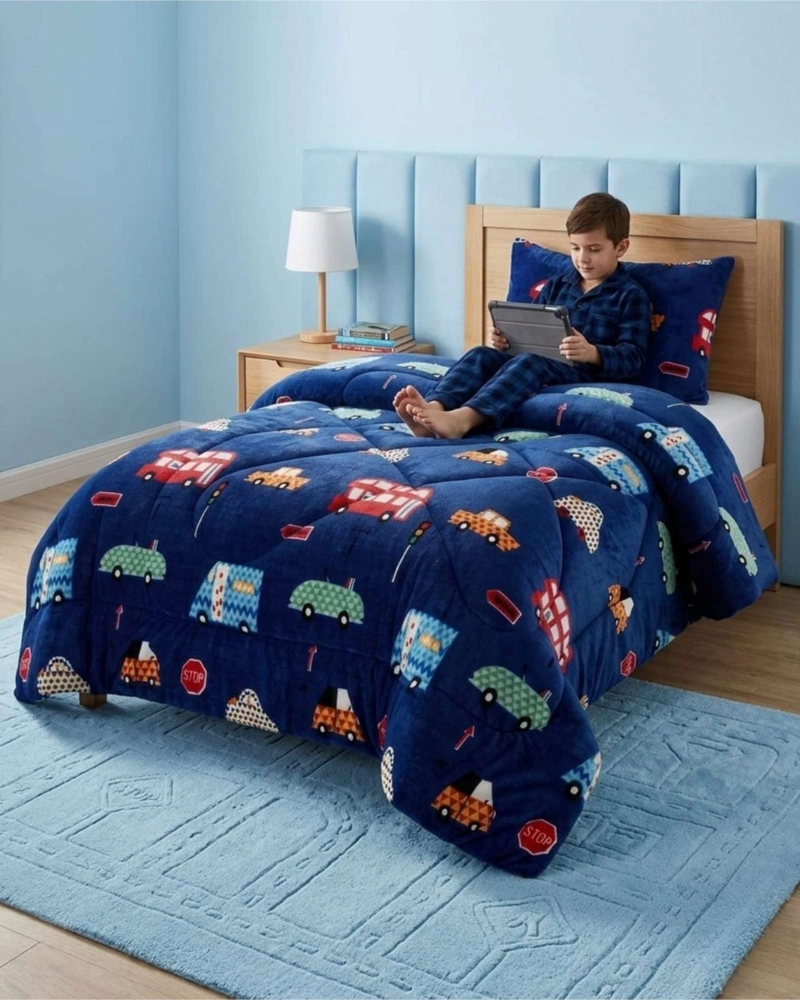 COBERTOR DE INVIERNO PLUSH CHIPORRO ULTRA SUAVE PLAZA Y MEDIA - 4