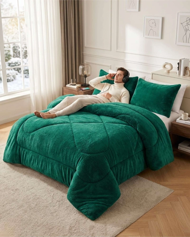 COBERTOR DE INVIERNO PLUSH CHIPORRO ULTRA SUAVE PLAZA Y MEDIA - 5
