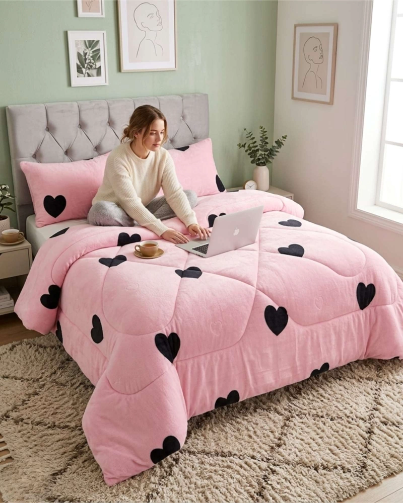 COBERTOR DE INVIERNO PLUSH CHIPORRO ULTRA SUAVE PLAZA Y MEDIA - 1