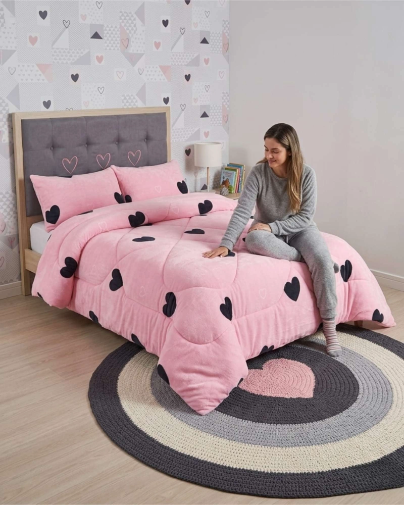 COBERTOR DE INVIERNO PLUSH CHIPORRO ULTRA SUAVE PLAZA Y MEDIA - 5