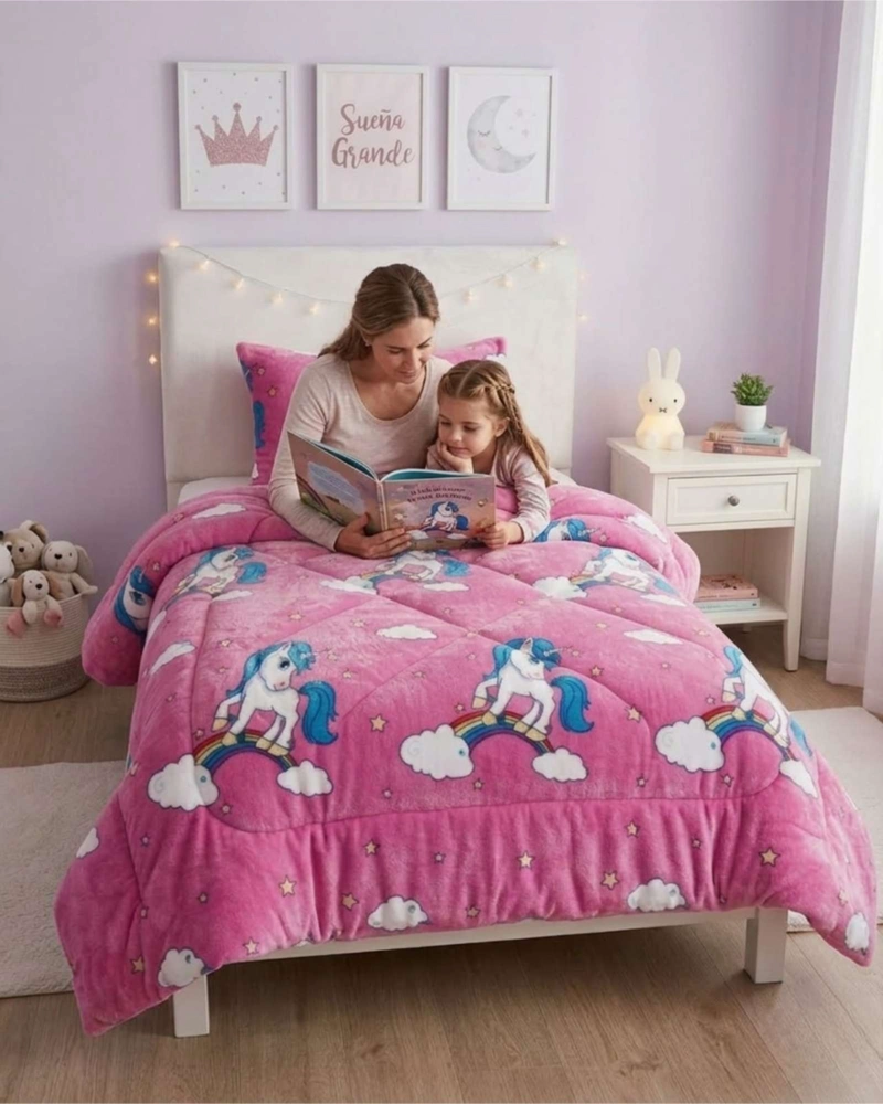 COBERTOR DE INVIERNO PLUSH CHIPORRO ULTRA SUAVE PLAZA Y MEDIA - 1