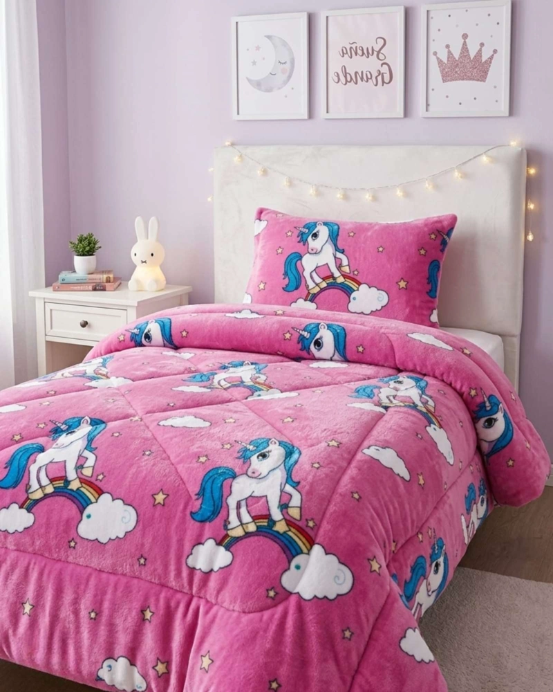 COBERTOR DE INVIERNO PLUSH CHIPORRO ULTRA SUAVE PLAZA Y MEDIA - 2