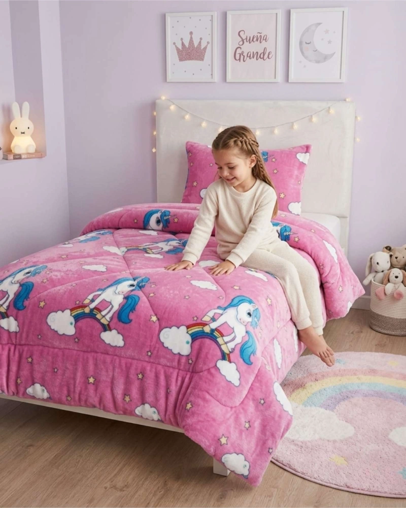 COBERTOR DE INVIERNO PLUSH CHIPORRO ULTRA SUAVE PLAZA Y MEDIA - 4