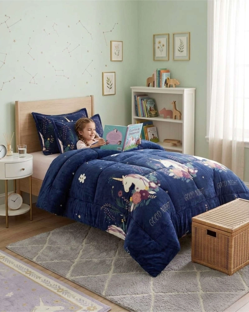 COBERTOR DE INVIERNO PLUSH CHIPORRO ULTRA SUAVE PLAZA Y MEDIA - 1