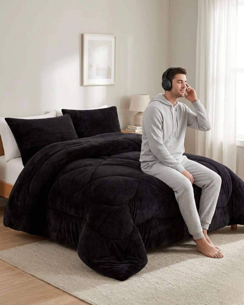 COBERTOR DE INVIERNO PLUSH CHIPORRO ULTRA SUAVE PLAZA Y MEDIA - 3