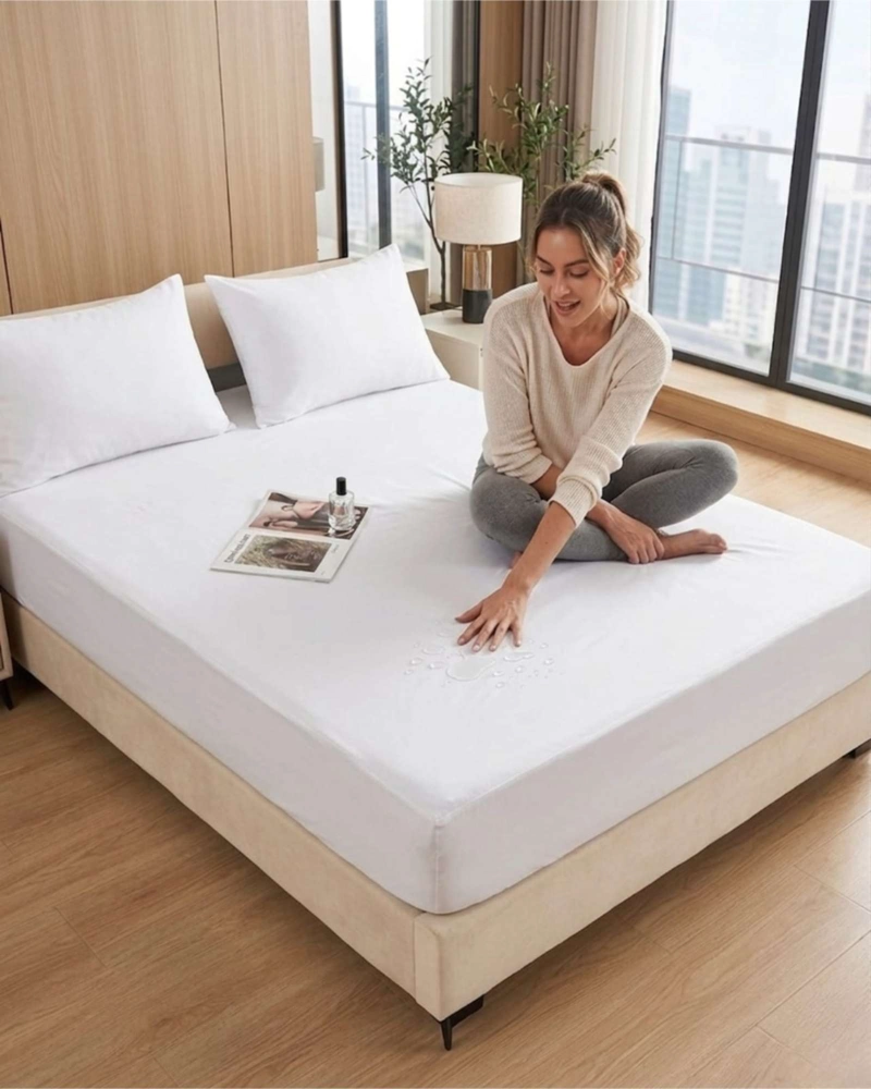 PROTECTOR DE COLCHON IMPERMEABLE 1.5 PLAZAS COLOR BLANCO - 1